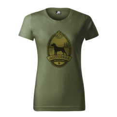 Myslivecké tričko - Jagdteriér - zelený - dámské