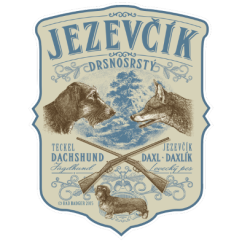 Samolepka - Jezevčík a liška