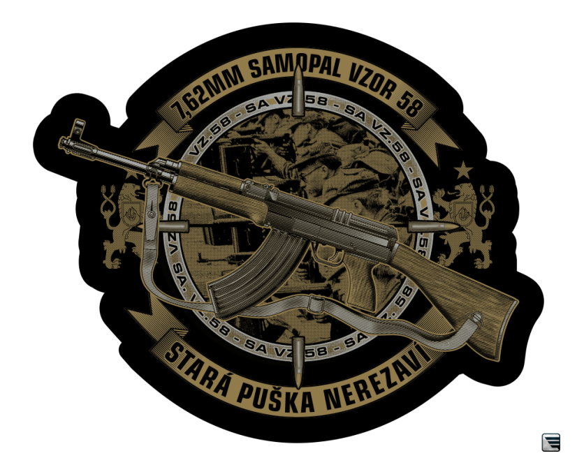 Samolepka - SA 58 - Stará puška nerezaví