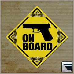 SAMOLEPKA - GUN ON BOARD - na sklo