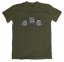 Myslivecké tričko - 3 sovy - Barva: Zelená Military, Velikost: 4XL