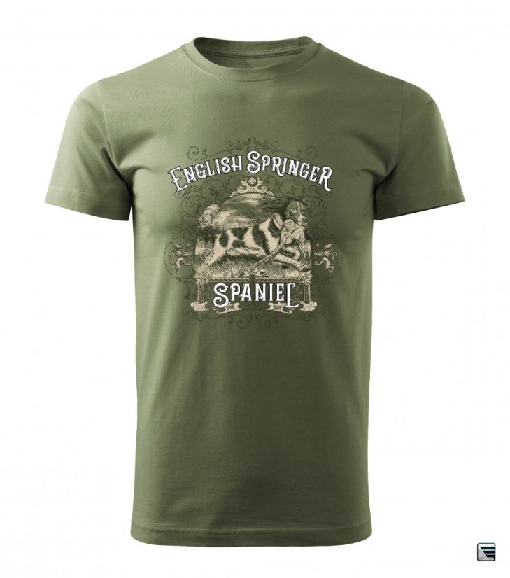 Myslivecké tričko - Anglický špringeršpaněl - Barva: Khaki, Velikost: XL