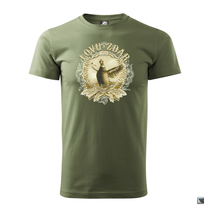 Poľovnícke tričko - bažant - Barva: Khaki, Velikost: XL
