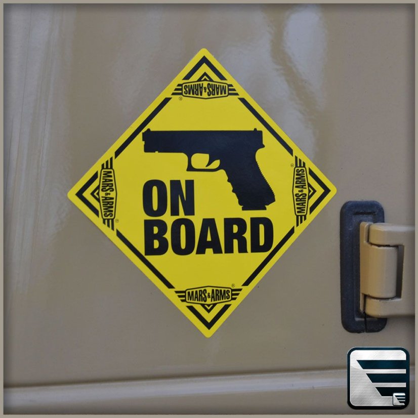 AUFKLEBER - GUN ON BOARD
