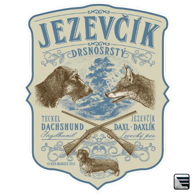 Samolepka - Jezevčík a liška