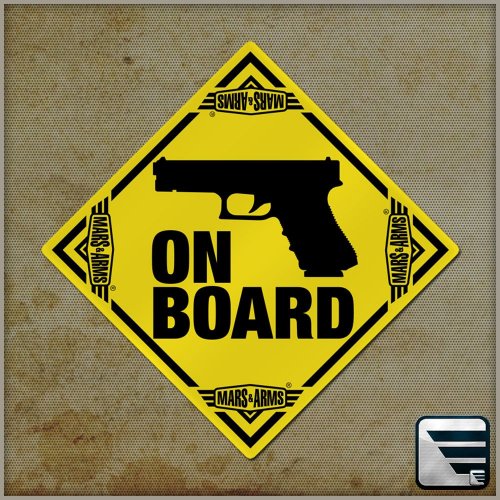 AUFKLEBER - GUN ON BOARD - auf Fenster