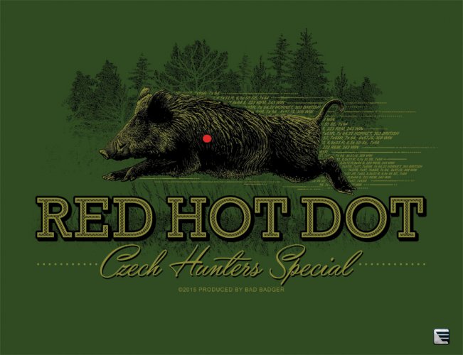 Myslivecké tričko - Kanec - Red hot dot