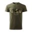 Myslivecké tričko - Welsh terier - Barva: Zelená Military, Velikost: M